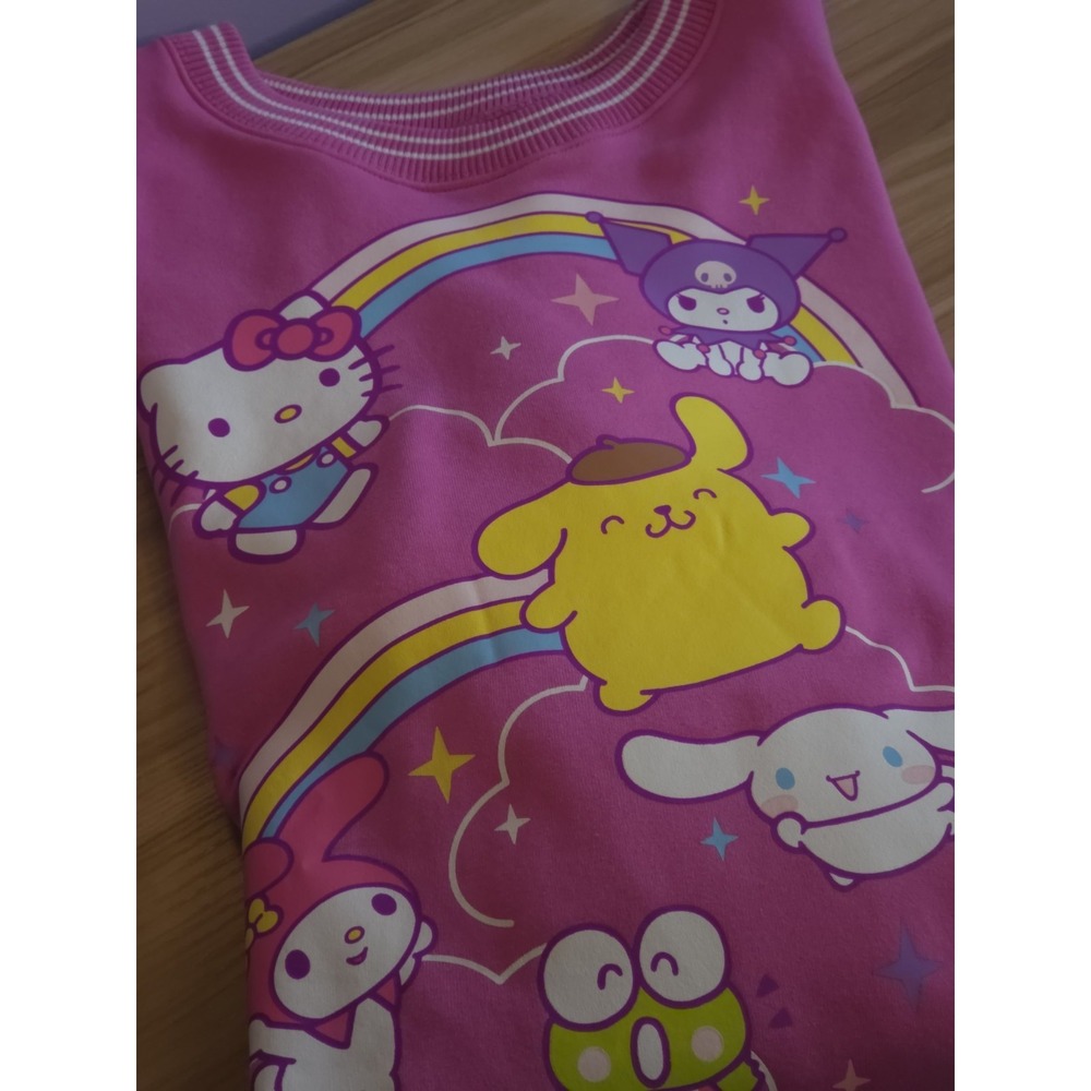 Sanrio Hello Kitty & Friends Graphic Pink Crewneck Pullover Sweatshirt Size M